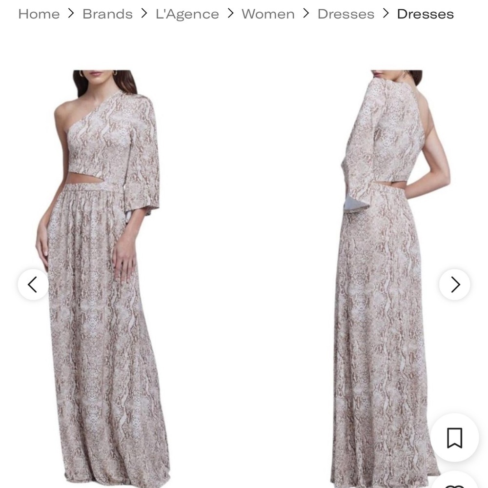 L’Agence Fontana One-Shoulder Snake Print Maxi Dress  | Revolve, Zimmermann - Picture 10 of 10